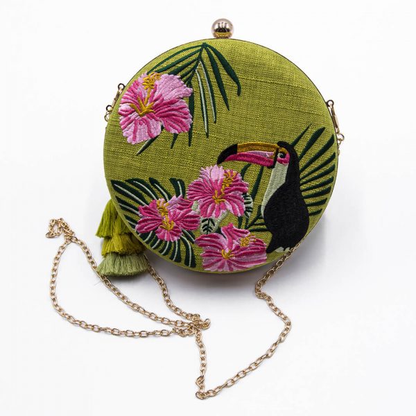 CLUTCH TROPICAL REDONDO VERDE - Imagen 2